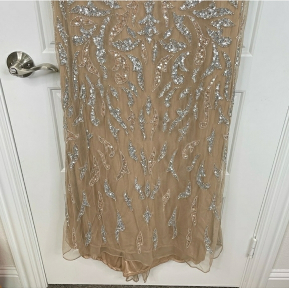 NWT STUNNING MAC DUGGAL BEADED LONG SLEEVE MOCHA - Picture 10 of 12